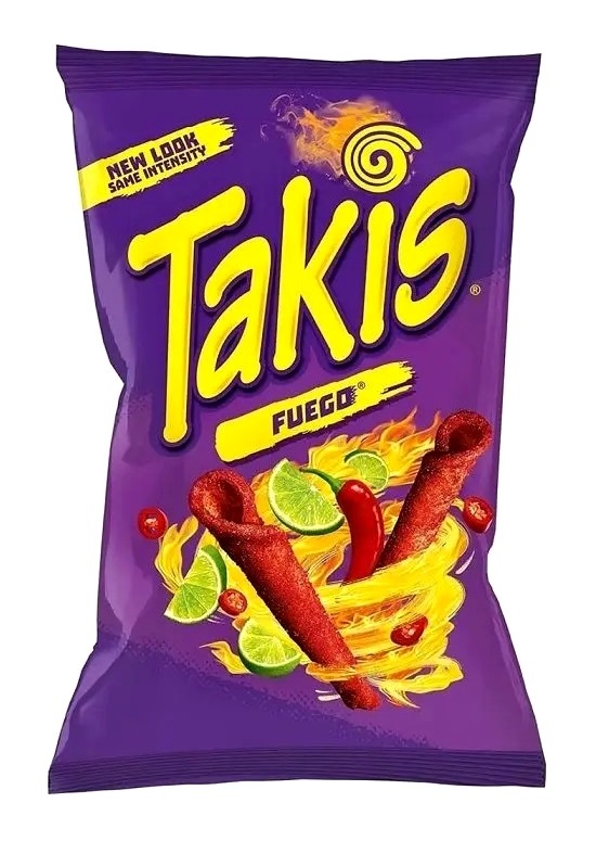 Snack di mais extra-piccante Takis Fuego - 100 g. Snack di mais extra-piccante Takis Fuego - 100 g.
